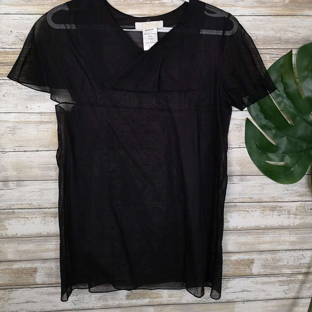 CHLOE sheer cotton blouse